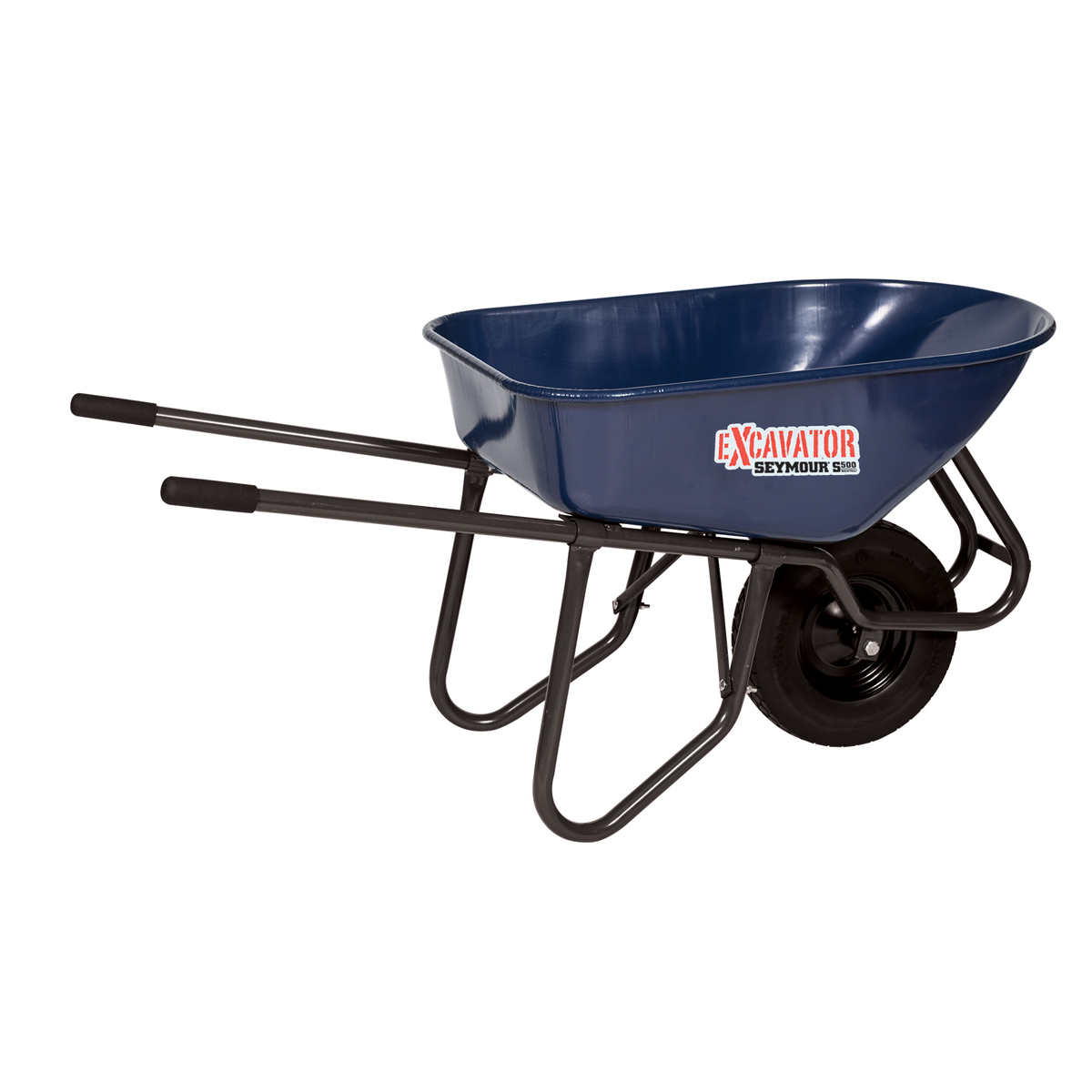 85L BLACK WHEELBARROW WITH 14" PUNCTURE PROOF WHEEL AND FREE MUCKING OUT SHOVEL 