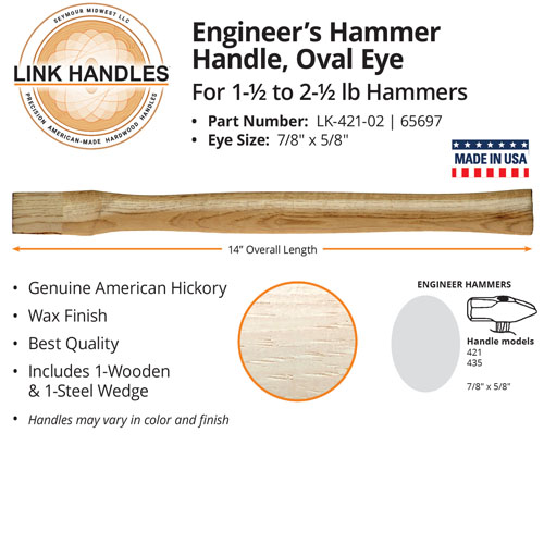 Garant® 16" Hickory Mason Club Hammer Replacement Handle With Safety