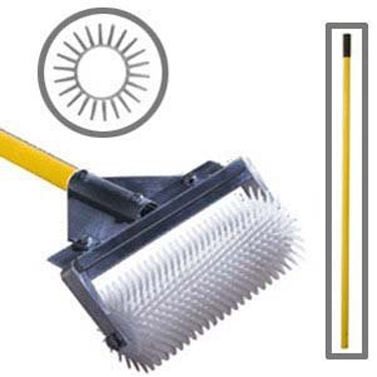 Various Head Width: 9-48 and Handle with Replacement Spiked Roller Midwest Rake Seymour Spiked Roller with 13/16 Super Sharp Spikes Various Head Width: 9-48 and Handle with Replacement Spiked Roller Seymour Midwest BISS 59618